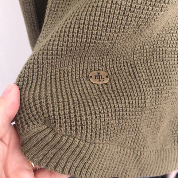 Lauren Ralph Lauren Cotton Knit Hoodie Knit Long Sleeve Sweater Sz M - Picture 4 of 15